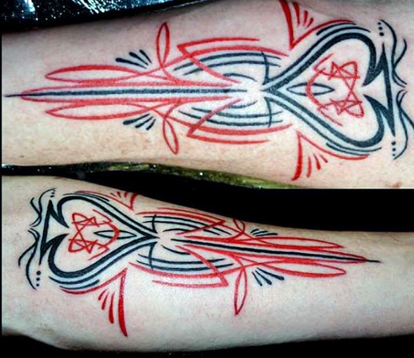 30 Nadelstreifen Tattoos für Männer - Maskulin dünne Linie Design-Ideen  