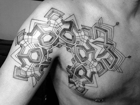 40 3D Brust Tattoo Designs für Männer - Manly Ink Ideen  