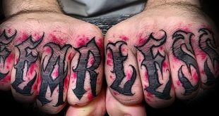 20 furchtlose Tattoo Designs für Männer - leistungsstarke Word Ink Ideen  