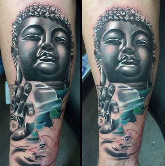 100 buddhistische Tattoos für Männer - Buddhismus Design-Ideen  