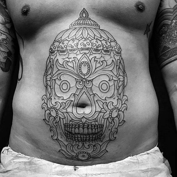 50 tibetische Schädel Tattoo Designs für Männer - Kapala Ink Ideen  
