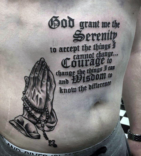 50 Serenity Prayer Tattoo Designs für Männer - Emporhebende Ideen  