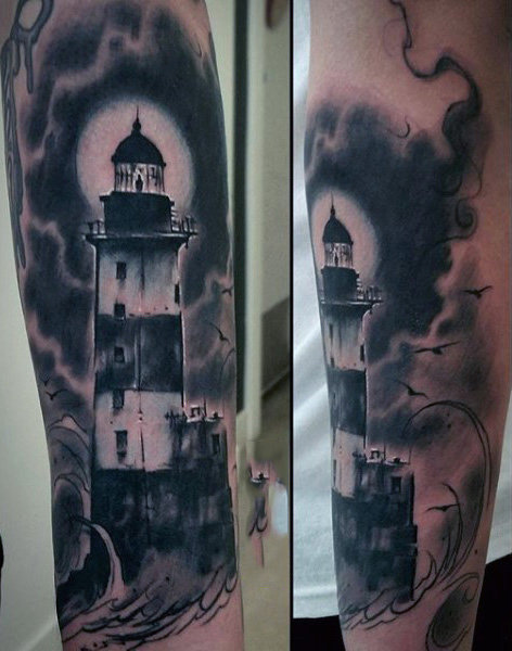 100 Leuchtturm Tattoo Designs für Männer - ein helles Beacon der manly Ideen  