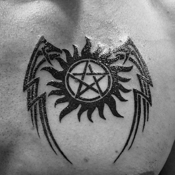 40 Anti Possession Tattoo Designs für Männer - übernatürliche Ideen  