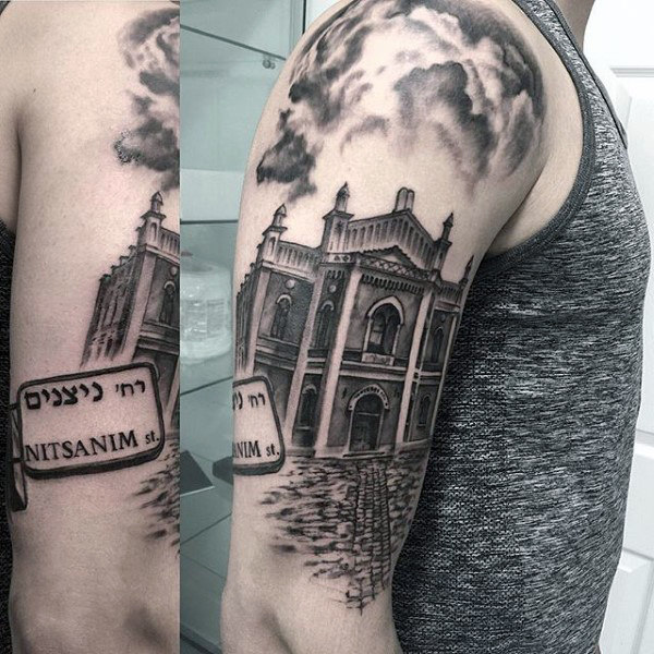 90 Building Tattoos für Männer - Architektur Ink Design-Ideen  