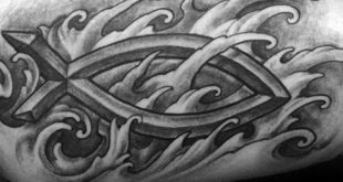 40 Ichthus Tattoo-Designs für Männer - Jesus Fisch Tinte Ideen  