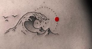 50 einfache Welle Tattoo Designs für Männer - Wasser Tinte Ideen  