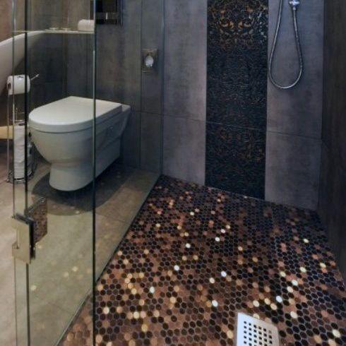 Top 60 besten Penny Floor Design-Ideen - Kupfer-Coin-Bodenbelag  