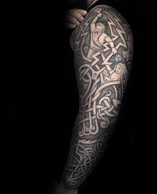 70 Mjolnir Tattoo-Designs für Männer - Hammer Of Thor Ideen  