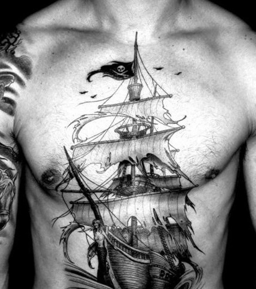 40 Piraten Flagge Tattoo-Designs für Männer - Jolly Roger Ink Ideen  