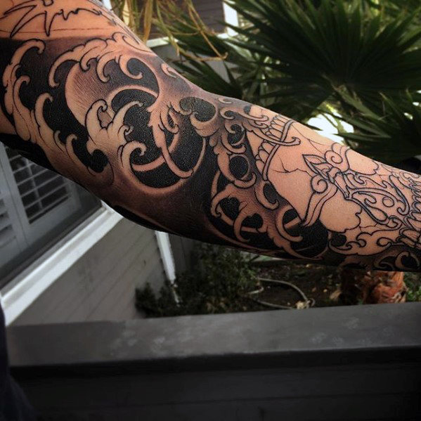 60 japanische Welle Tattoo Designs für Männer - Oceanic Ink Ideen  
