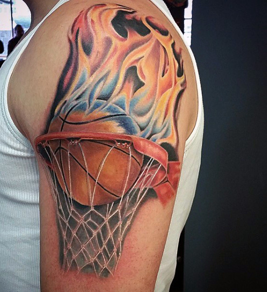 40 Basketball Tattoos für Männer - Maskuline Design-Ideen  