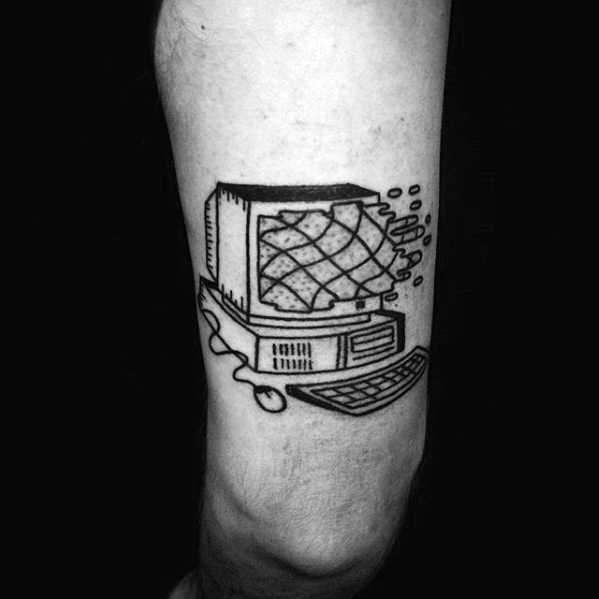 50 Computer Tattoo Designs für Männer - Technologie Tinte Ideen  