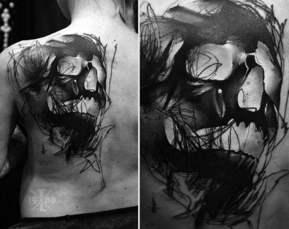40 Schädel zurück Tattoo Designs für Männer - Maskulin Tinte Ideen  