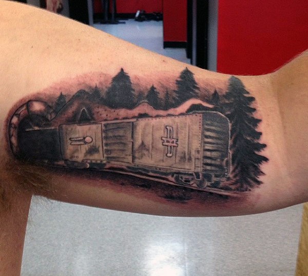 70 Zug Tattoos für Männer - männliche Eisenbahn-Designs  