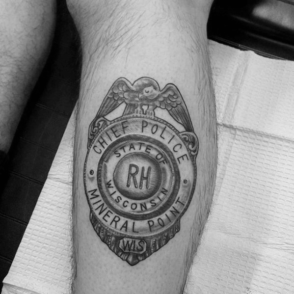 50 Polizei-Tattoos für Männer - Gesetzesvollstrecker-Design-Ideen  
