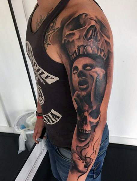 90 Dämon Tattoos für Männer - Devilish Exterieur Design-Ideen  