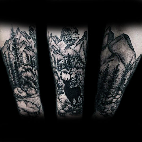 100 Natur Tattoos für Männer - Deep Great Outdoor Designs  