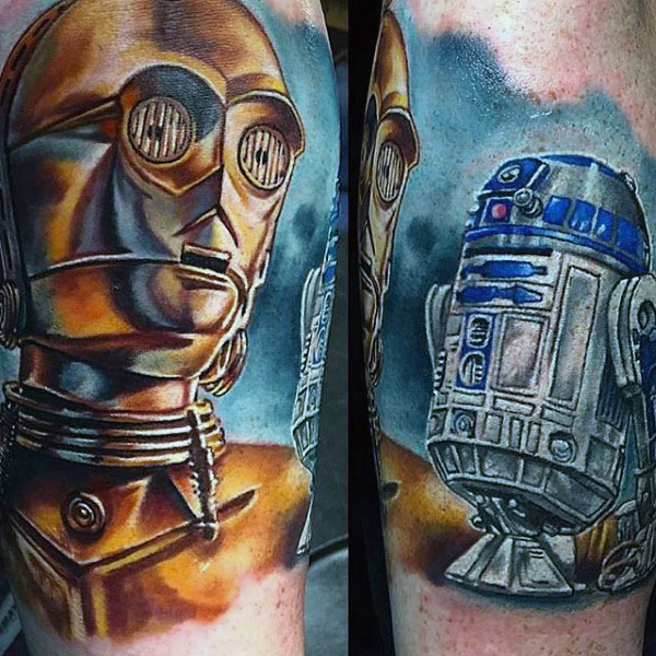 60 R2D2 Tattoo Designs für Männer - Roboter Star Wars Tinte  