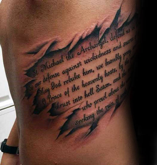 40 Rib Zitat Tattoo Designs für Männer - Reminder Ink Ideas  