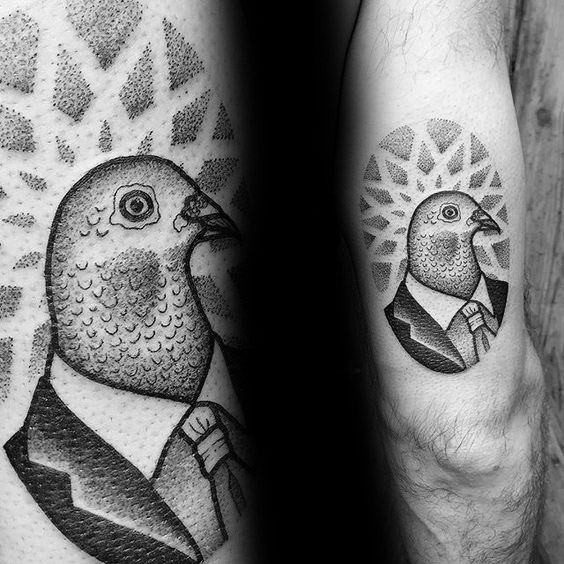 50 Tauben-Tätowierungs-Entwürfe für Männer - Vogel-Tinten-Ideen  