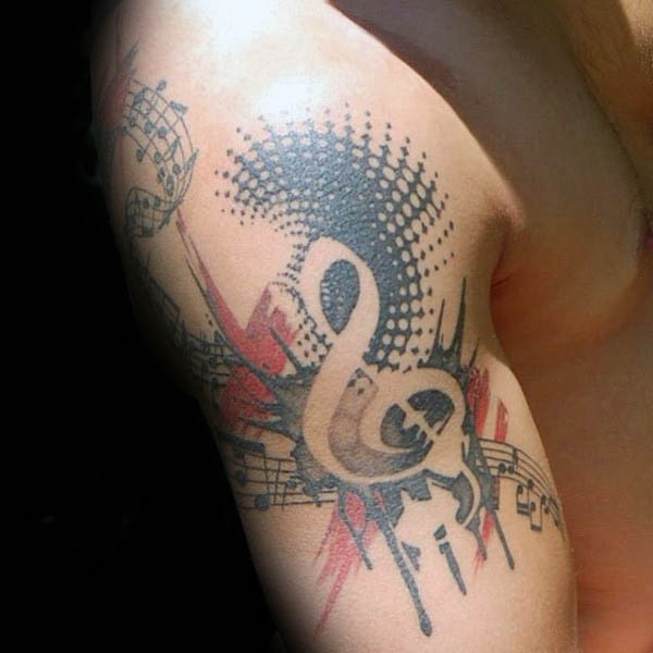 80 Violinschlüssel Tattoo Designs für Männer - Musical Ink Ideas  