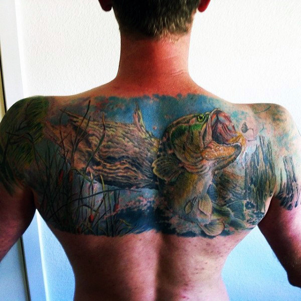 75 Bass Tattoo Designs für Männer - Sea-Verkleidung Tinte Ideen  