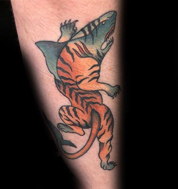 50 Tiger Shark Tattoo Designs für Männer - Sea Tiger Ink Ideen  