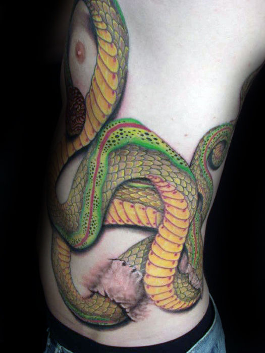 50 3D Snake Tattoo Designs für Männer - Reptil-Tinten-Ideen  