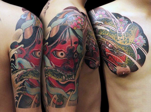 100 Hannya Maske Tattoo Designs für Männer - japanische Tinte Ideen  