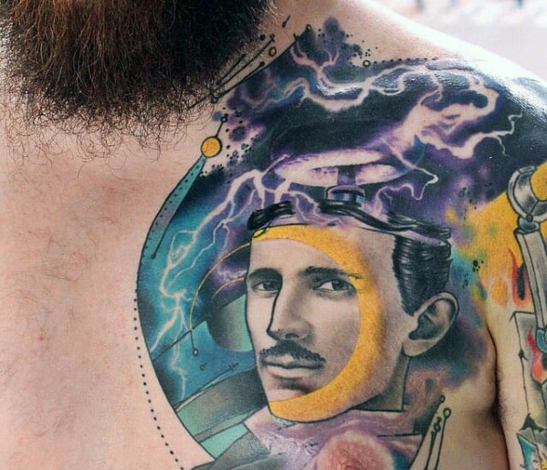 60 Nikola Tesla Tattoo Designs für Männer - Elektroingenieur Ideen  