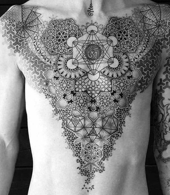 60 Metatron's Cube Tattoo-Designs für Männer - geometrische Tinte Ideen  