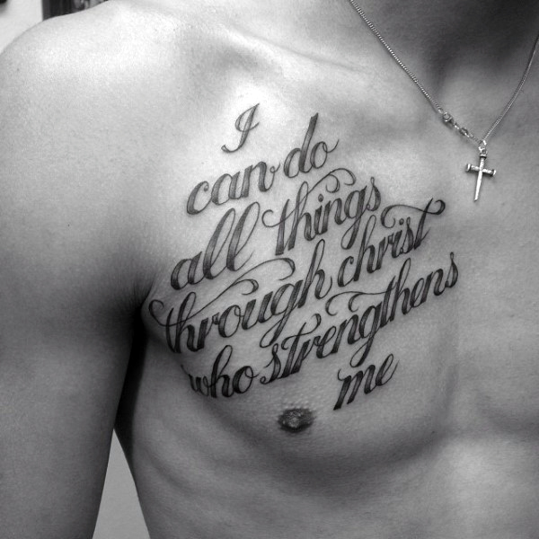 40 Philipper 4:13 Tattoo Designs für Männer - Bibel Vers Ink Ideen  