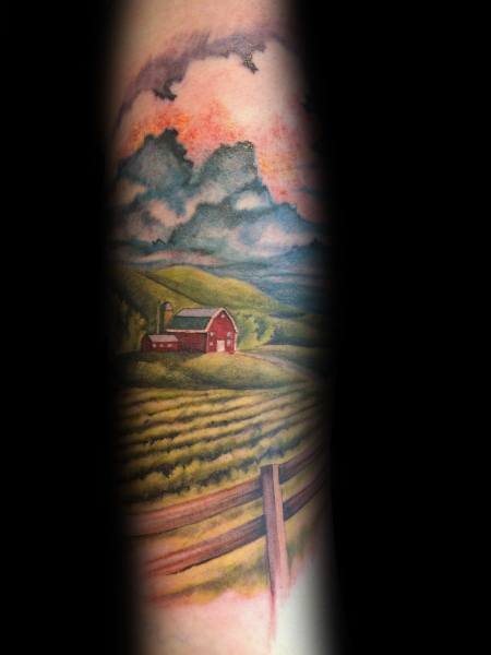 60 Landwirtschaft Tattoos für Männer - Landwirtschaft Design-Ideen  