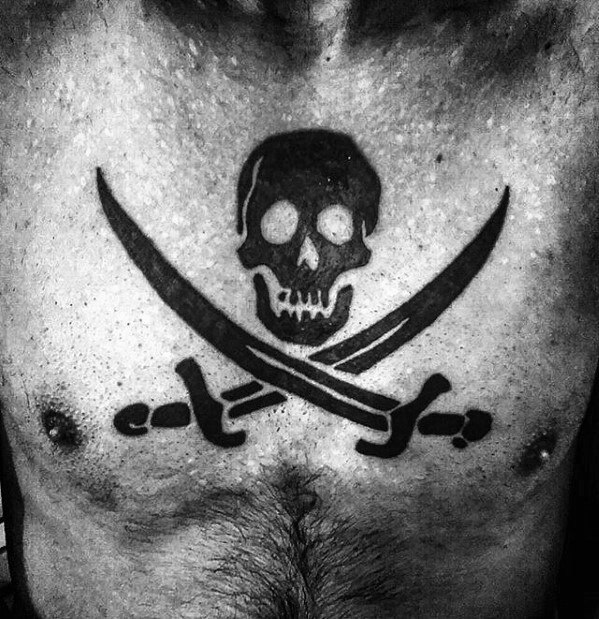 40 Piraten Flagge Tattoo-Designs für Männer - Jolly Roger Ink Ideen  