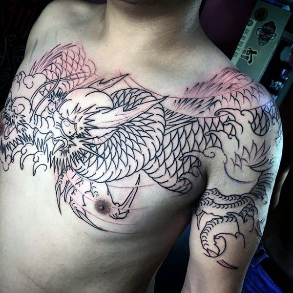 50 chinesische Drache Tattoo Designs für Männer - flammende Tinte Ideen  