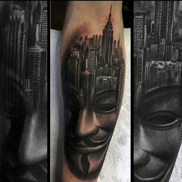 90 Building Tattoos für Männer - Architektur Ink Design-Ideen  