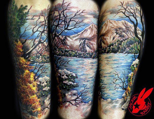 100 Natur Tattoos für Männer - Deep Great Outdoor Designs  