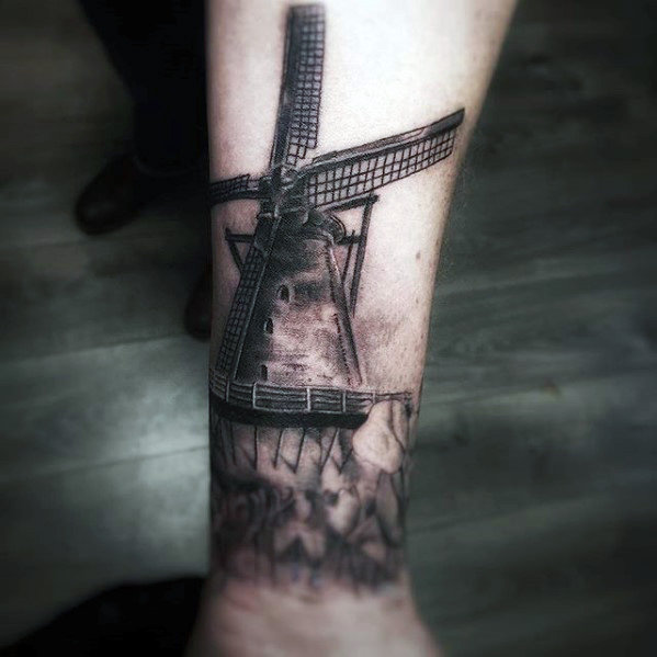 50 Windmill Tattoo Designs für Männer - Rotational Ink Ideas  