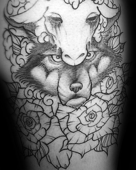 50 Wolf in Sheeps Kleidung Tattoo Designs für Männer - Manly Ideen  