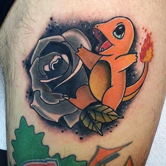 60 Charmander Tattoo Designs für Männer - Pokemon Ink Ideas  