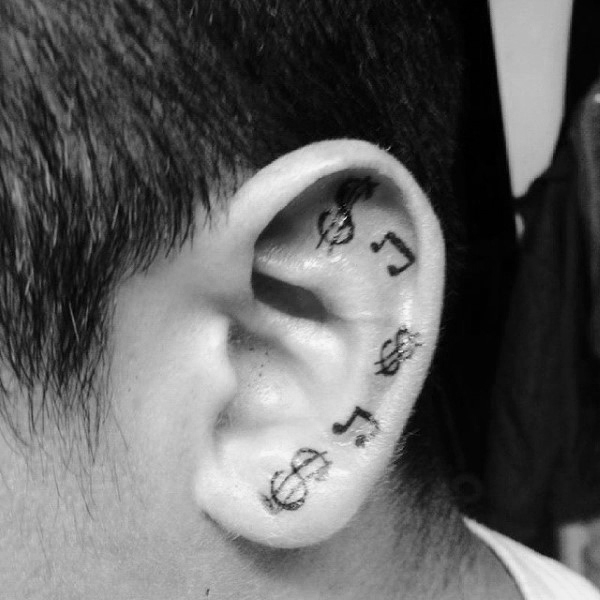 100 Ohr Tattoos für Männer - innere und äußere Design-Ideen  