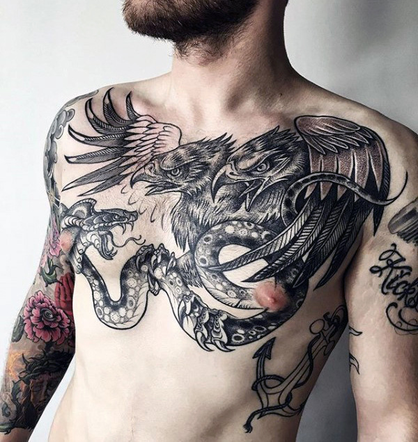 80 Eagle Chest Tattoo Designs für Männer - Manly Ink Ideen  