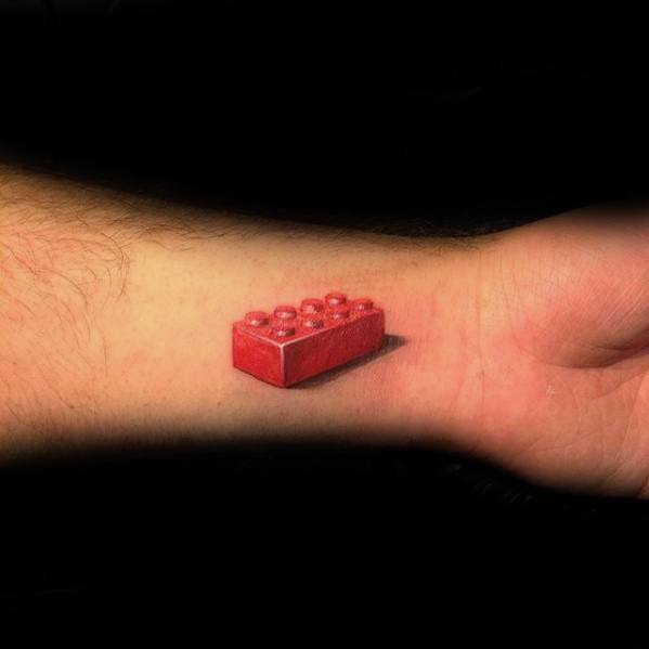 60 Lego Tattoo Designs für Männer - Spielzeug Baustein Tinte Ideen  