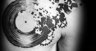 50 Vinyl Record Tattoo Designs für Männer - lange Tinte Ideen spielen  