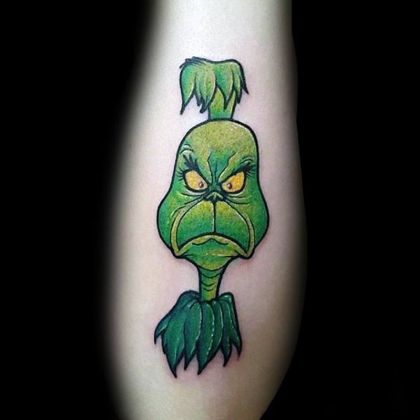 30 Grinch Tattoos für Männer - Dr. Seuss Design-Ideen  
