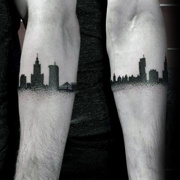 90 Building Tattoos für Männer - Architektur Ink Design-Ideen  