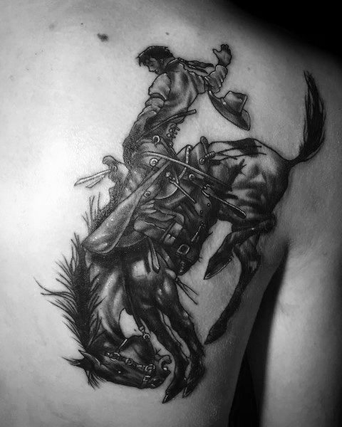 40 Rodeo Tattoo Designs für Männer - Bocken Bronco Ink Ideen  