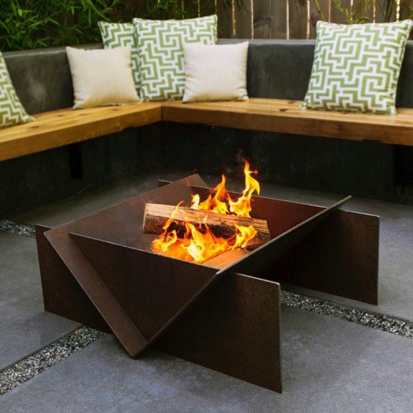 Top 60 besten Metal Fire Pit Ideen - Stahl Backyard Designs  