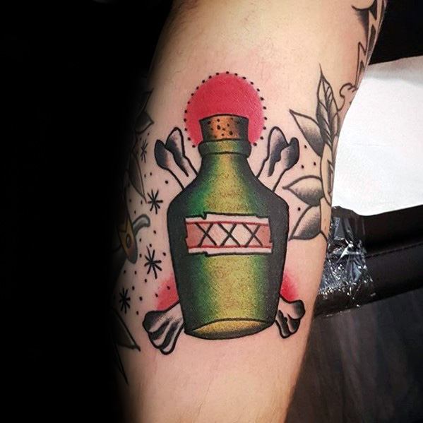 40 Giftflasche Tattoo Designs für Männer - Killer Ink Ideen  